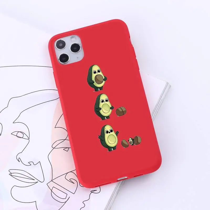 

Avocado funny cute cartoon pattern luxury Phone Case funda Candy Color for iPhone 6 7 8 11 12 s mini pro X XS XR MAX Plus
