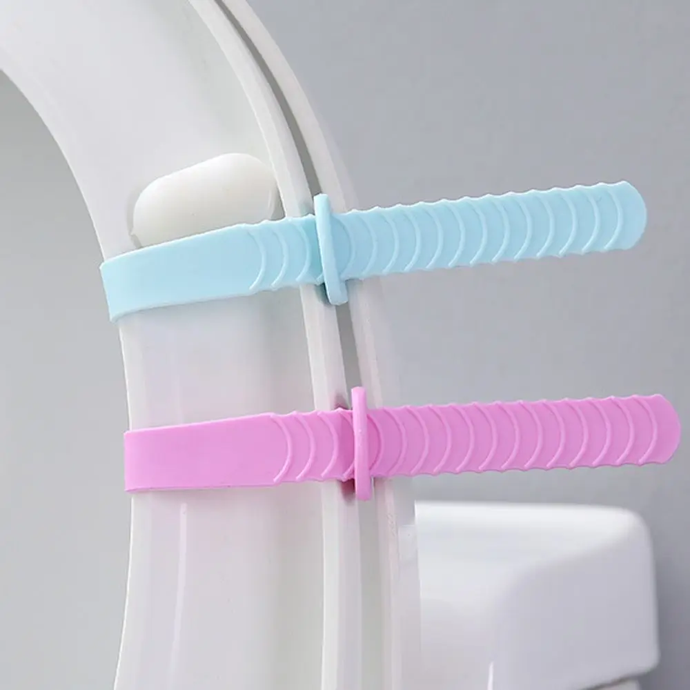 

2Pcs Silicone Foldable Adjustable Sanitary Potty Toilet Lifter Band Cover Belt Mention Toilet Seat Lifters Closestool Handle