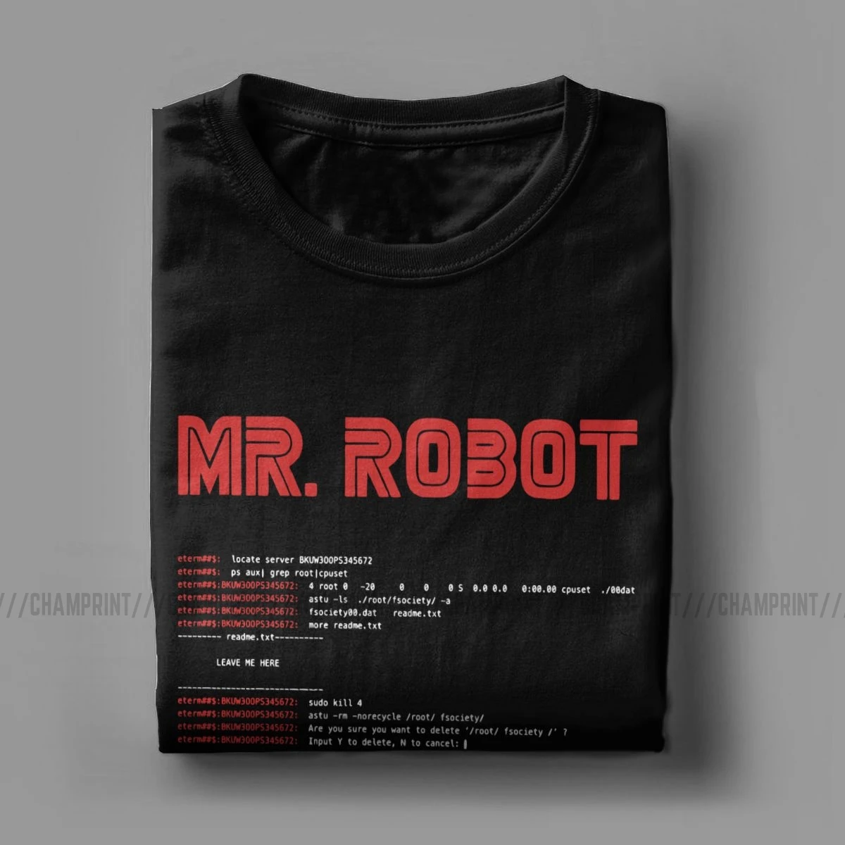 Мужская футболка Mr Robot с программатором Arch Linux круглым вырезом для отдыха и работы
