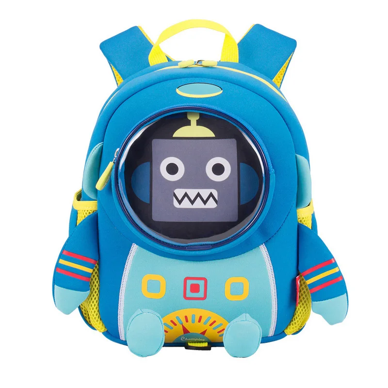 Водонепроницаемый Школьный рюкзак для мальчиков и девочек, синяя сумка с 3d-медведем, 2019