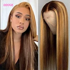 Парик из натуральных человеческих волос на сетке спереди для женщин, бразильские прямые волосы, фронтальный парик T-Part 13x4x1 4x1, парик плотности 180