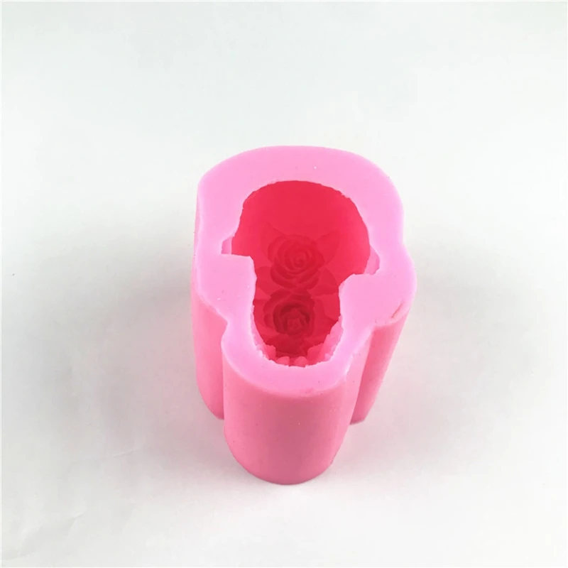 

85LF DIY 3D Rose Skull Head Epoxy Resin Mold Home Ornaments Decoration Silicone Mould