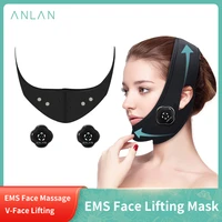 anlan ems elastic face slimming bandage ems facial lifting v line face shaper double chin cheek lift up belt faceslimming device