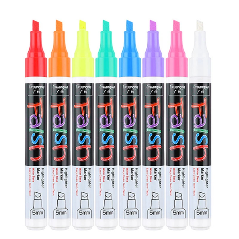 

Chalk Marker Pen Erase Markers 6 mm Reversible Chisel Tip Fluorescent Markers Highlighters for LED Glass Blackboard WhiteBoard