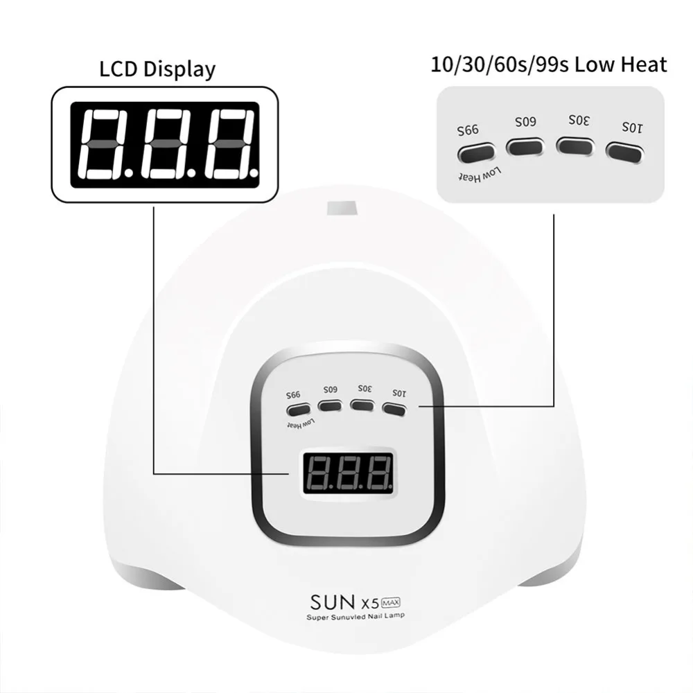 УФ-лампа для сушки гель-лака SUNX5 Max 90/72 Вт светодиодная лампа ногтей 45/36