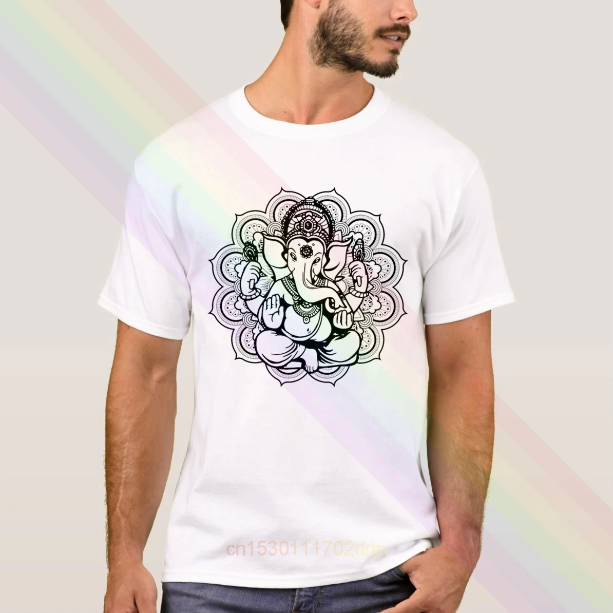 Новинка 2020 летняя одежда из 100% хлопка с изображением индуистского бога слона