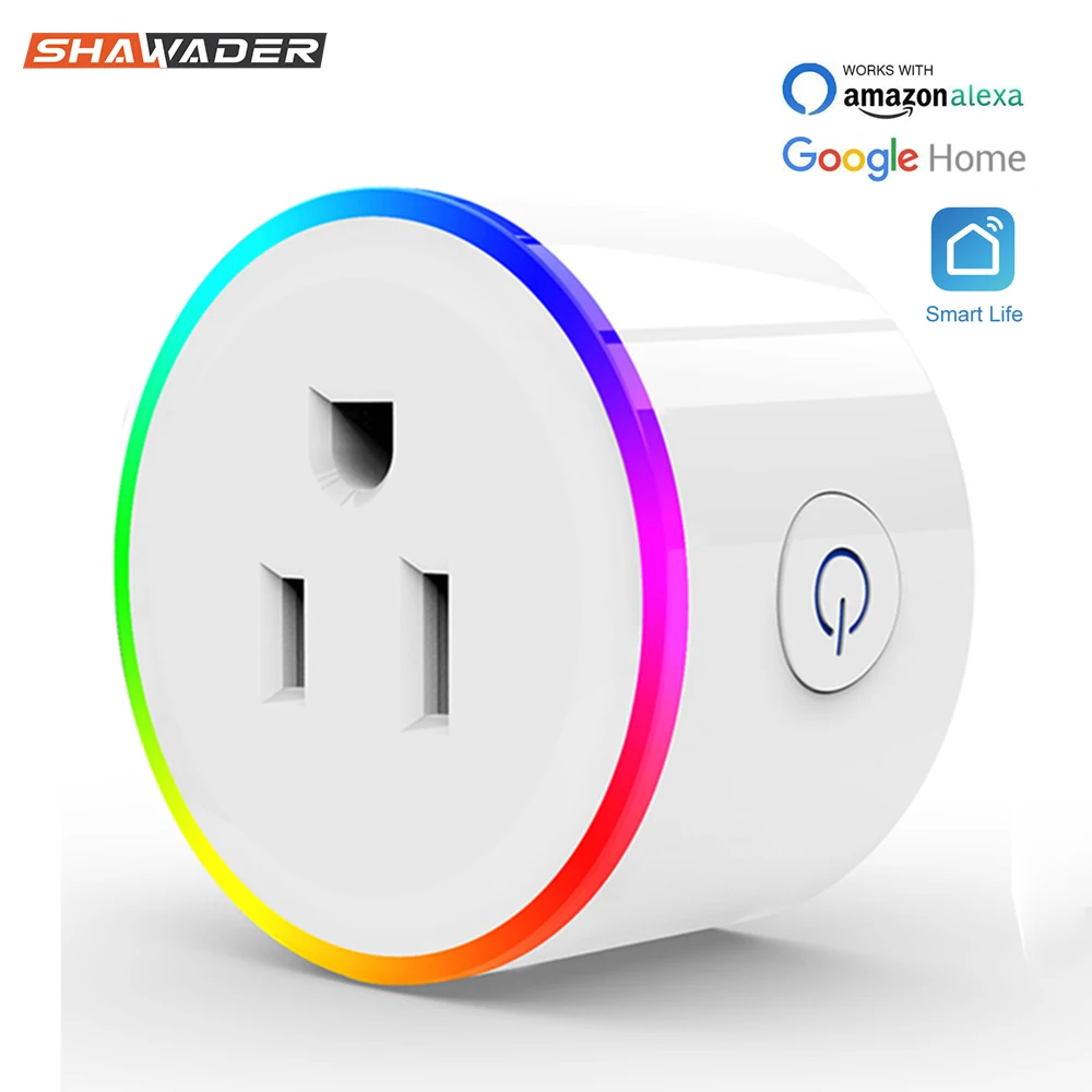 Wifi смарт Мощность Plug Мини розетка стандарта США белый/теплый белый/RGB красочный