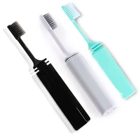 2pcs foldable toothbrush portable compact bamboo charcoal folding fold travel camping hiking outdoor easy toothbrush