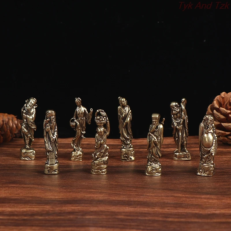 Ручная работа в стиле ретро латунь Восемь Бессмертных пересечение моря статуя DIY