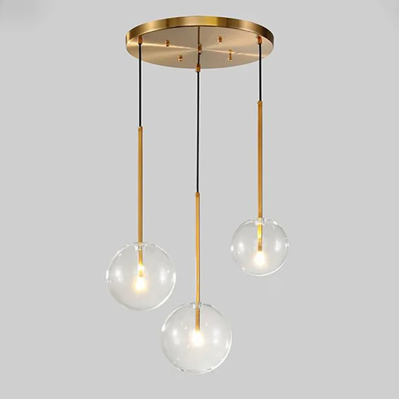 

Modern minimalist pendant lights restaurant creative bedroom bedside bar gradient golden glass ball pendant light