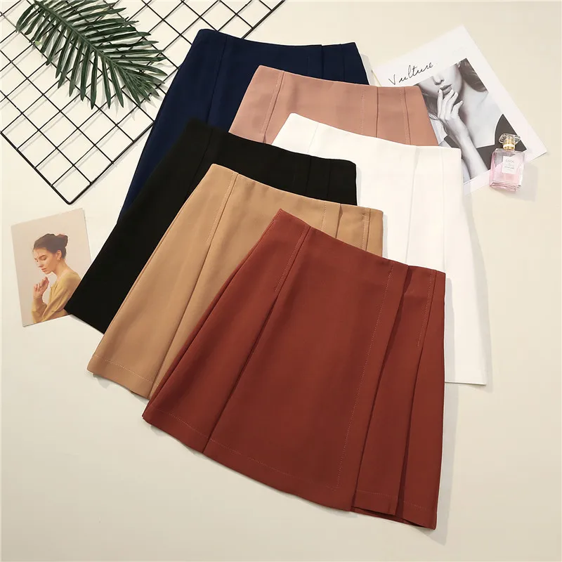 

High Waist Casual Skirt Women A-Line Irregular Solid Stitching Joker Fashion Female Skirts Streetwear Sexy Elegant Womens Skirt