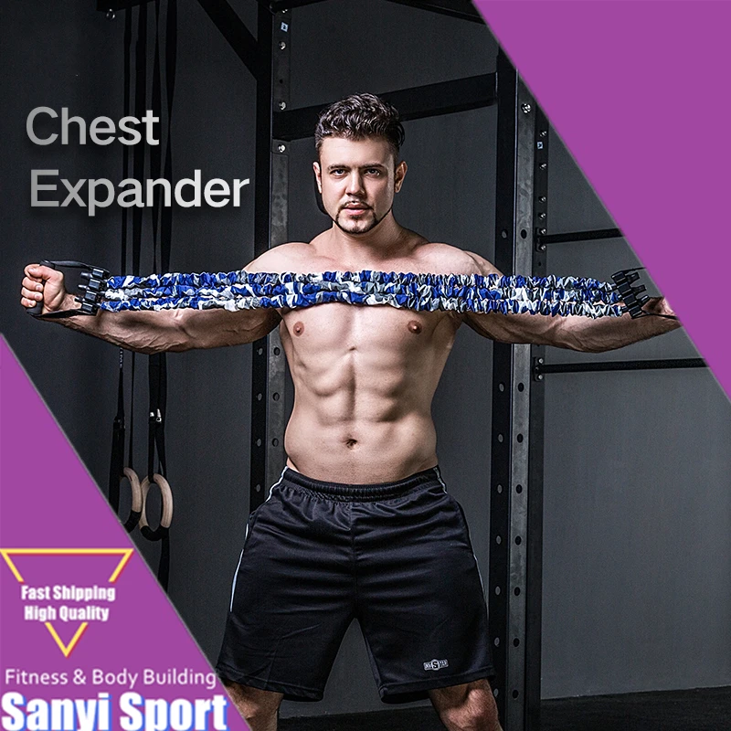 

Resistance Band Chest Training Expander Elastic Pull-rope Strength Trainer Fitness Home Gym Workouts Equipment Men Women