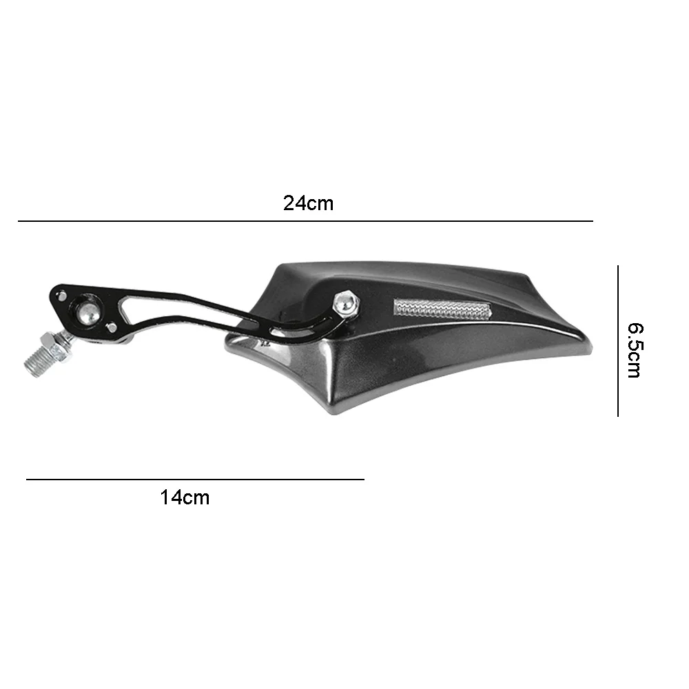 

1 Pair 23.5x6.8cm Universal Aluminum Alloy Motorcycle Rear View Mirrors Durable