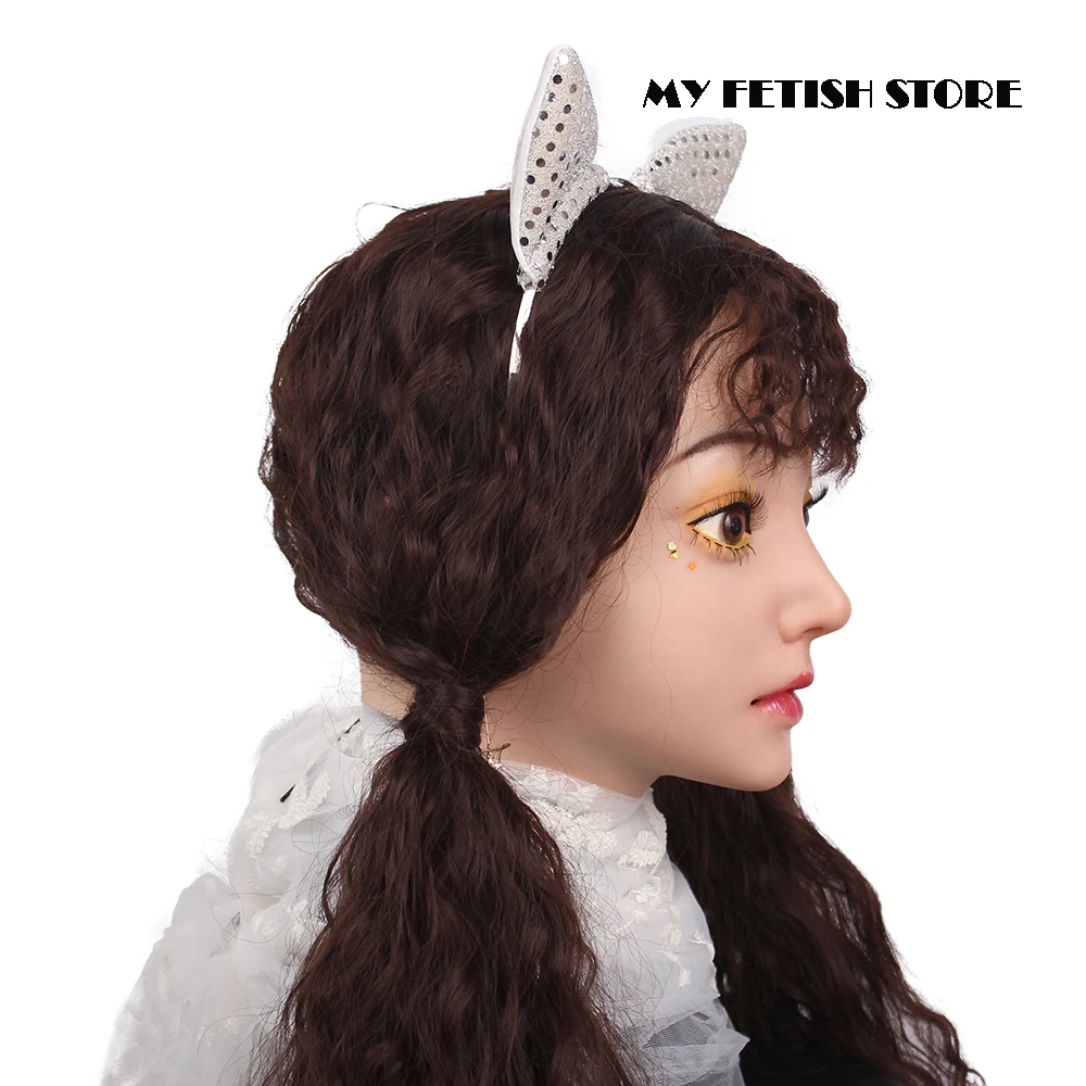 (Эмили) Трансвестит полный головы Реалистичная силиконовая молодая девушка