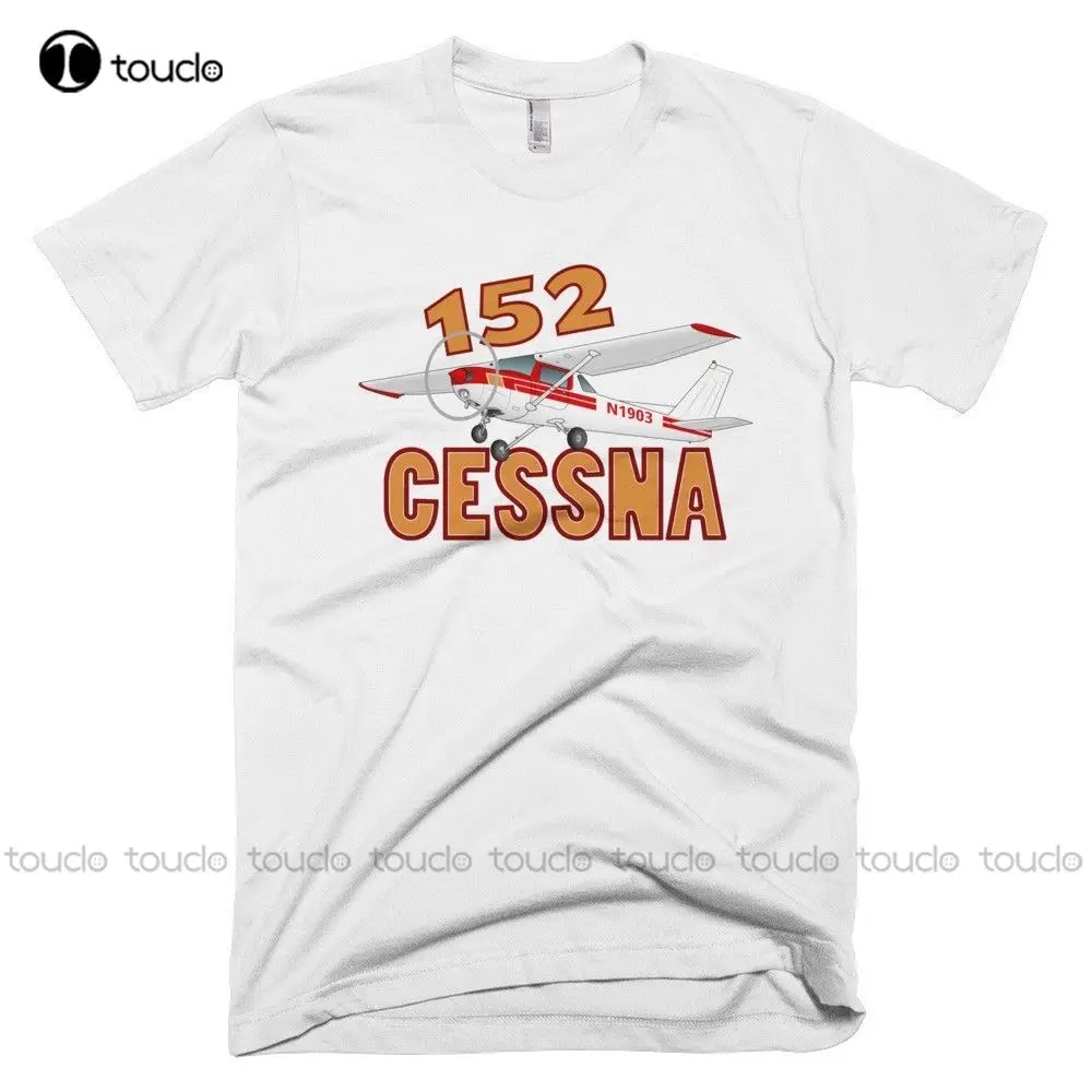 

Летняя хлопковая футболка с коротким рукавом Cessna 152 (красная) футболка с самолетом-Персонализированная с вашим N # Футболка модная забавная Н...