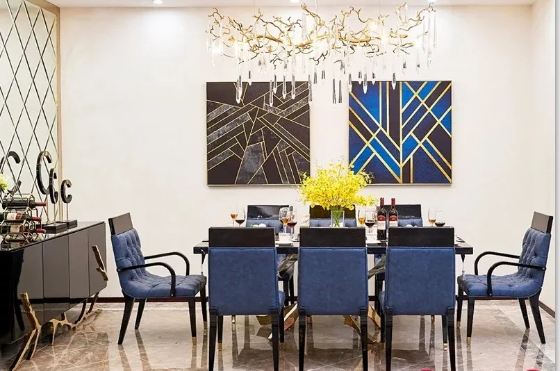 Набор обеденной комнаты из нержавеющей стали минималистичный современный