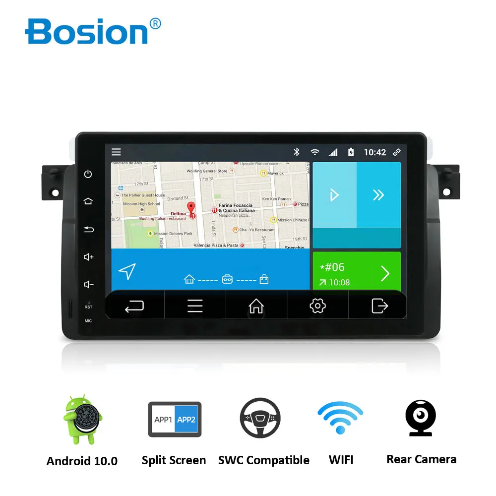 Bosion Octa Core автомобильный мультимедийный плеер Android 10 GPS Авторадио 1 Din стерео