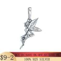 authentic 925 sterling silver flower fairy dangle pendant charms fit original pandora bracelet diy jewelry for women gift