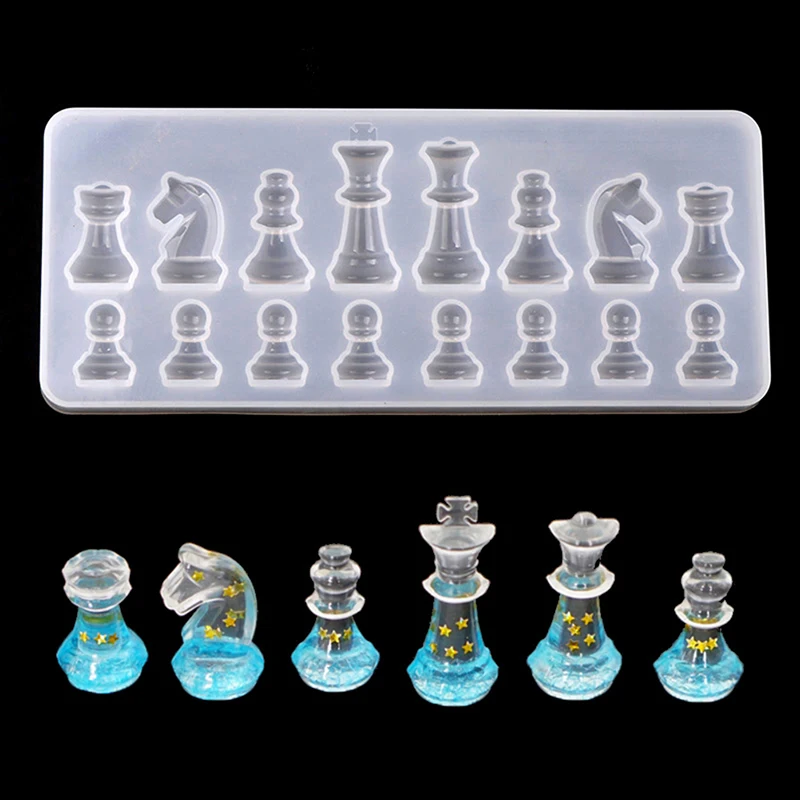 3D Silicone Mould International Chess Shape UV Epoxy Resin Mold For DIY Jewelry Making Tools Handmade Chess Mould Findings