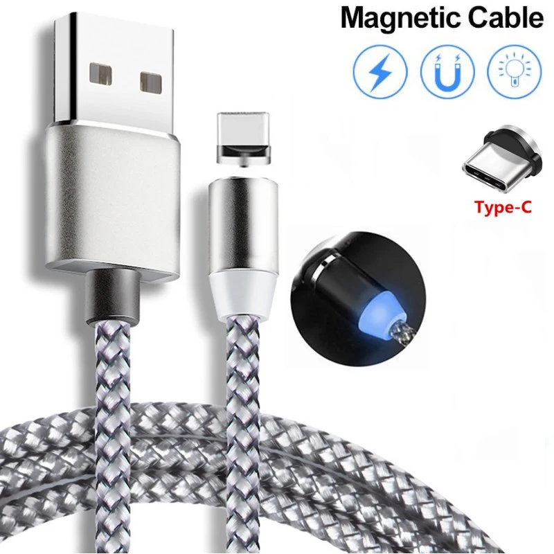 

QC 3.0 LED Display Dual USB Car Charger Magnetic Type-c Cable For Samsung A21 A21S A31 A51 A71 A50 A70 M31 A81 A91 Phone Charger