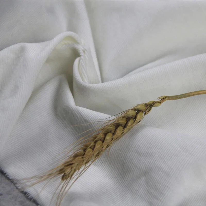 

Однотонная белая (небеленая) Вельветовая тонкая мягкая ткань из 100% хлопка для весны и осени, одежда, шапка, брюки, рубашка, шапка ручной работ...