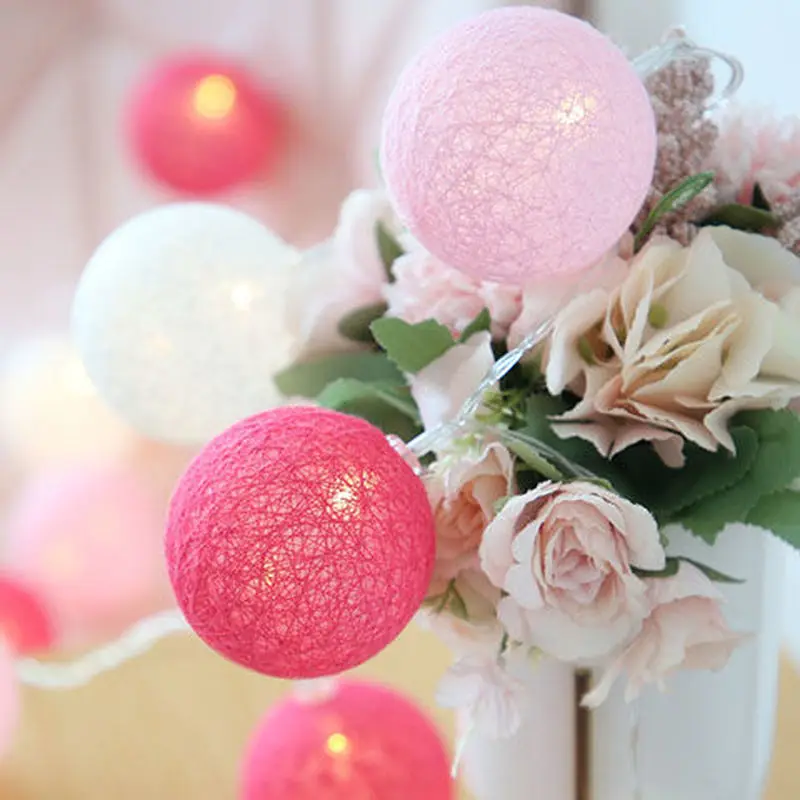 

Cotton Ball Lights Holiday Light Fairy Lights Led Battery USB Light Garland String Lights Wedding Christmas Easter Party Decor