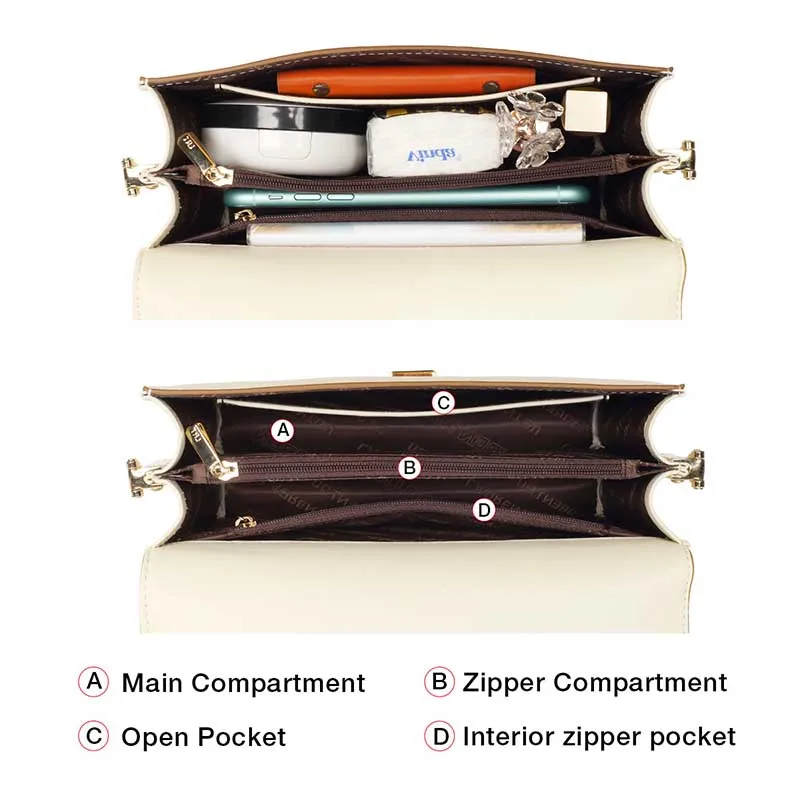 Сумка на плечо LAORENTOU Женская спилок сумочка кросс-боди мессенджер летняя