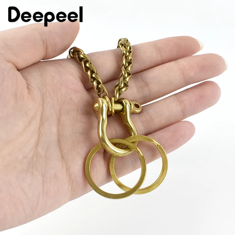 6mm Fashion Solid Brass Men Trousers Belt Chains O Ring Buckles Wallet Chain Keychain Decor Metal Buckle DIY Snap Hook | Багаж и сумки