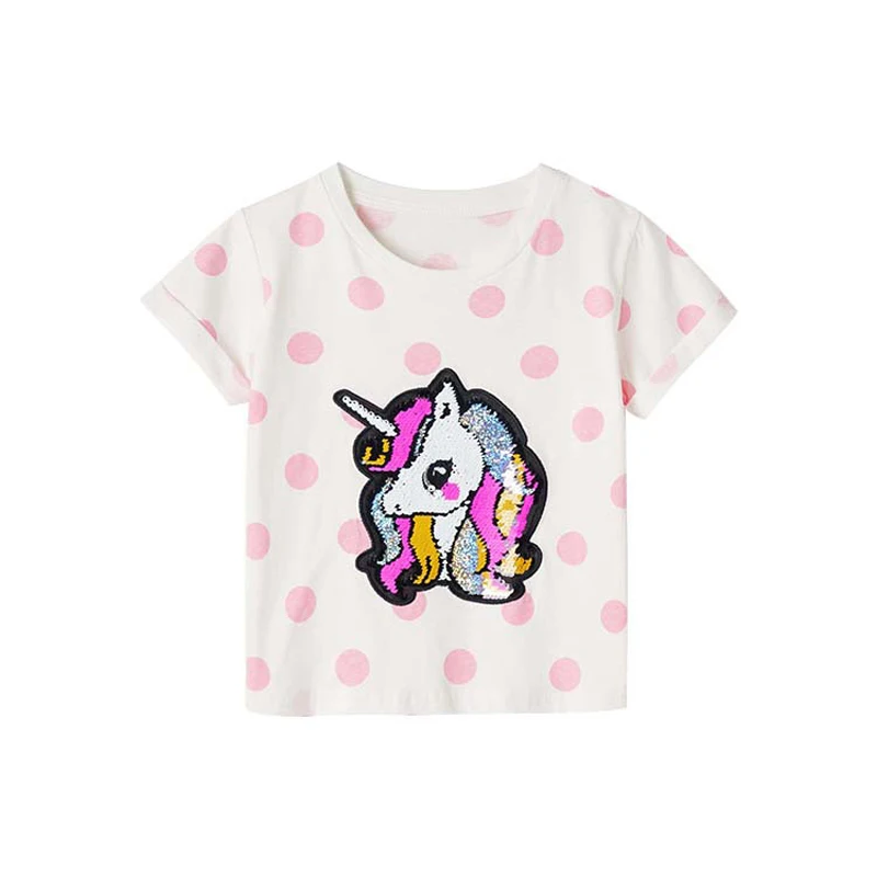 

27Kids Girls T-shirt Baby Cotton Summer Clothing Pink Unicorn Toddler Fashion Cute Soft Treatment Breathable Clothes