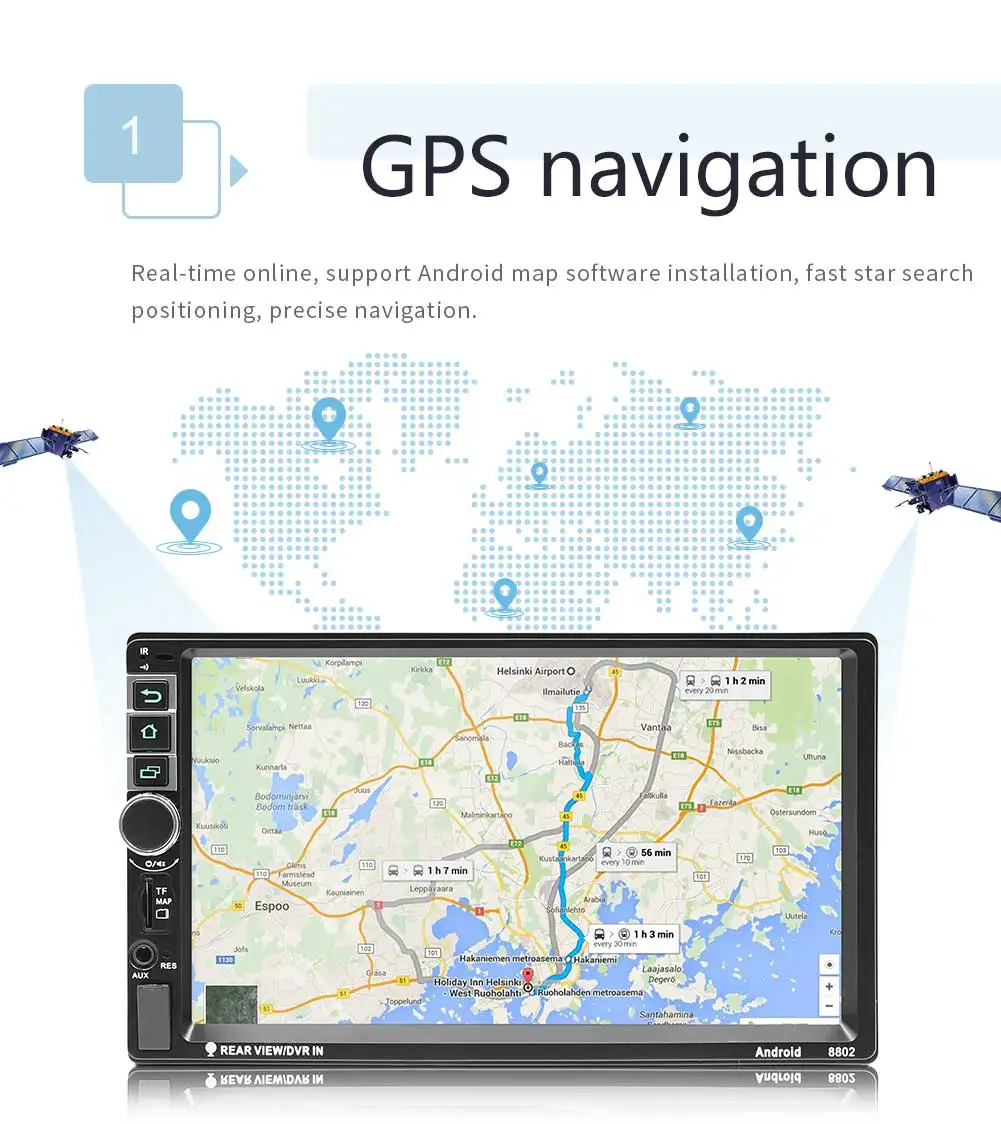 2 Din Android GPS автомобильный радиоприёмник 8802 Универсальный мультимедийный плеер 7