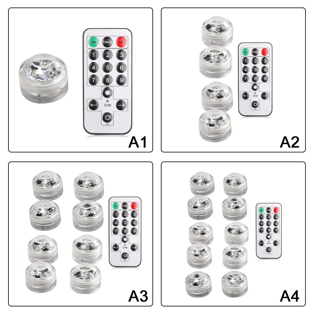 IP68 Водонепроницаемый Батарея эксплуатируются RGB погружной светодиодный