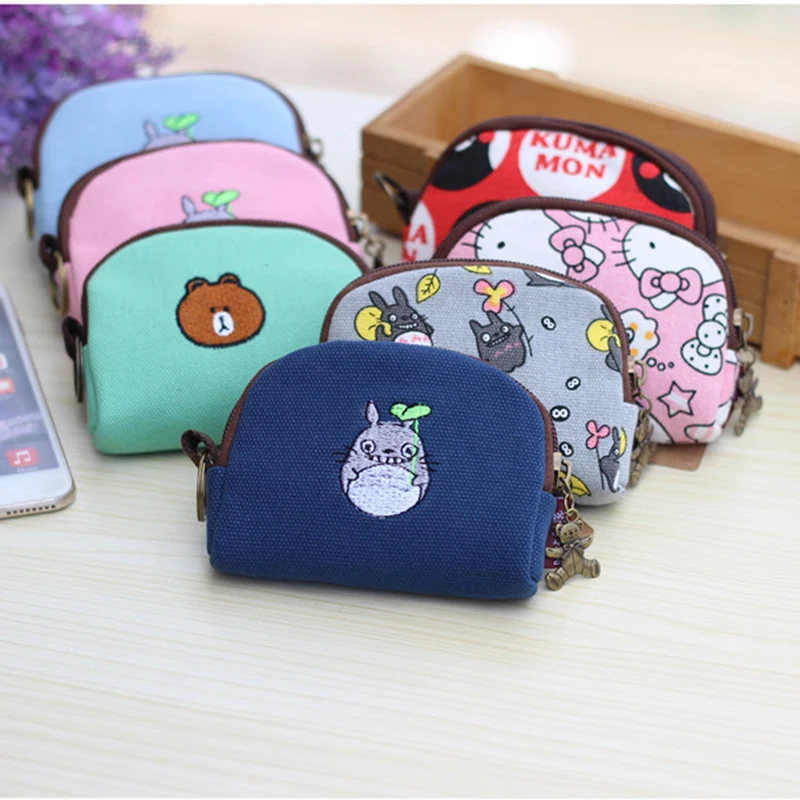 Милый короткий кошелек женский Маленький милый мультфильм животных чехлы для