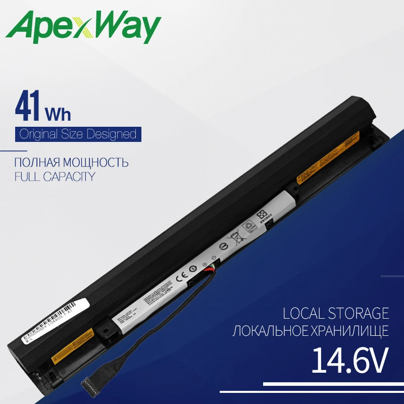Apexway L15L4A01 аккумуляторная батареядля ноутбука lenovo Ideapad V4400 300-14IBR 300-15IBR 300-15ISK 100-14IBD 300-13ISK L15M4A01 41WH 14,6 V