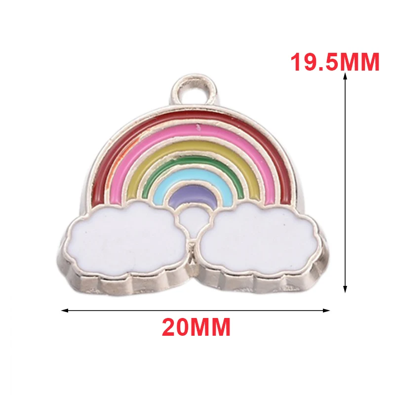 10pcs/set Cute Rainbow Enamel Pendants Alloy Cloud Charm Pendant Jewelry Necklace DIY Craft | Украшения и аксессуары