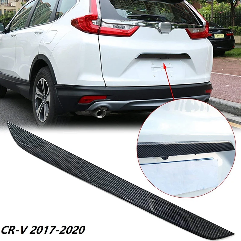 

Carbon Fiber Style Stainless Trunk Tailgate Lid Handle Cover Trim for Honda CR-V CRV 2017-2020