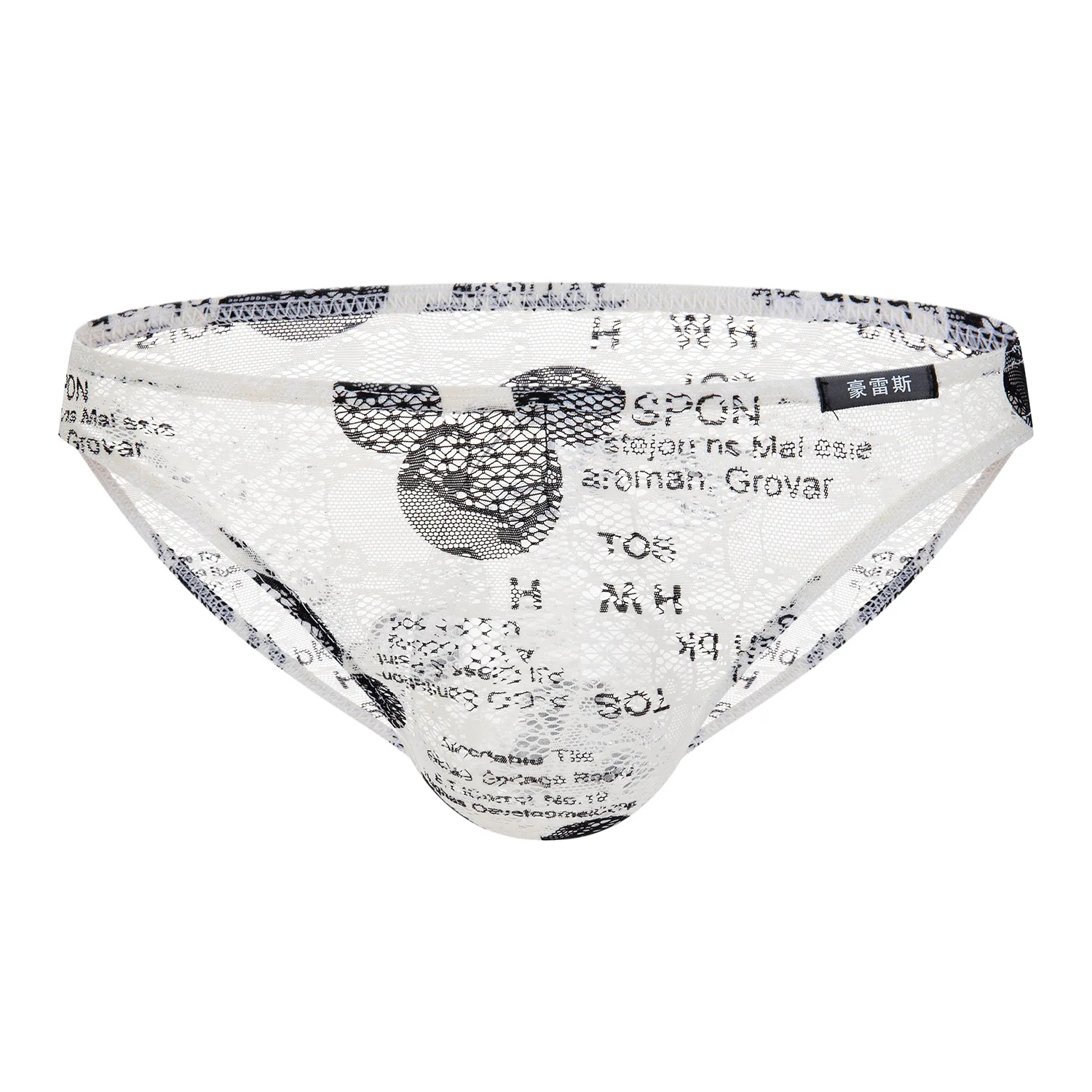 Мужские трусы бикини сексуальные сетчатые Полиэстеровые дышащие с низкой талией