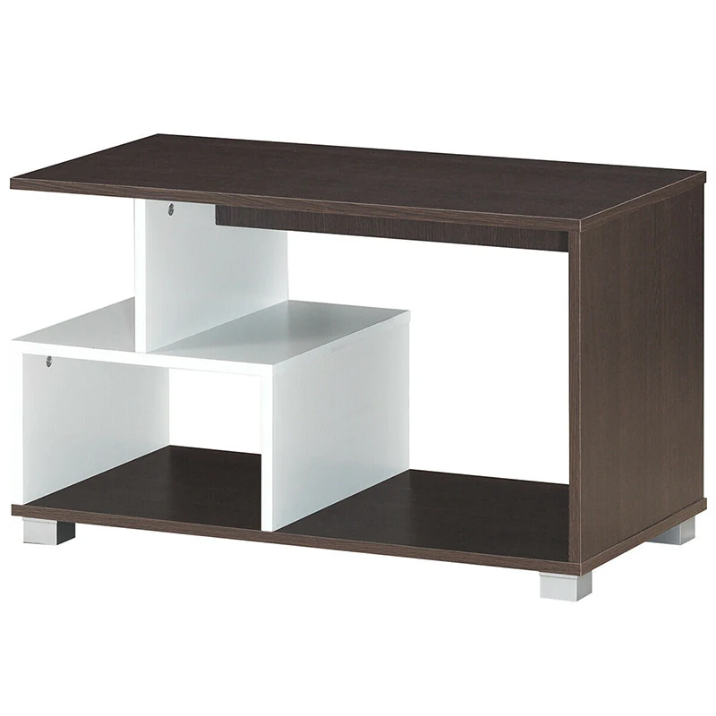 

2-tier Rectangular Modern Elegant Console Table Coffee Table Large Storage Space Smooth Surface Multi-purpose Coffee Table