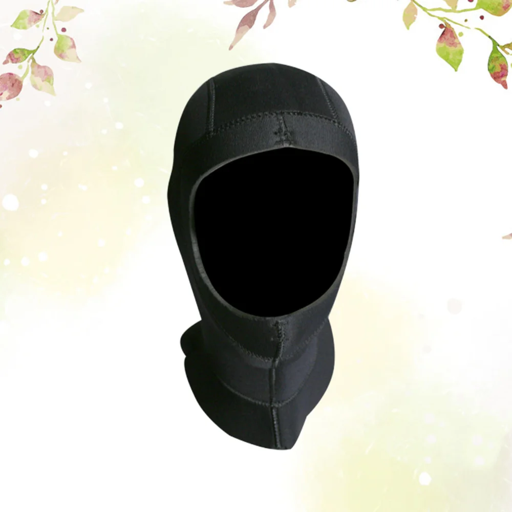 

Useful Snorkeling Hat Cap Keep Warm Diving Hood Full Face Mask Head Cover for Surfing Diving (Black, Size)