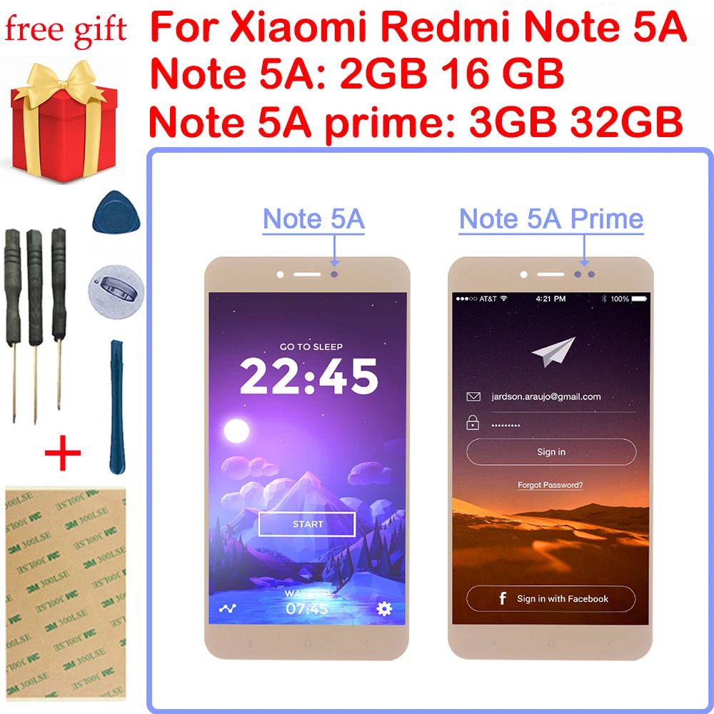 Для Xiaomi Redmi Примечание 5A ЖК-дисплей с сенсорным экраном дигитайзер сборка для