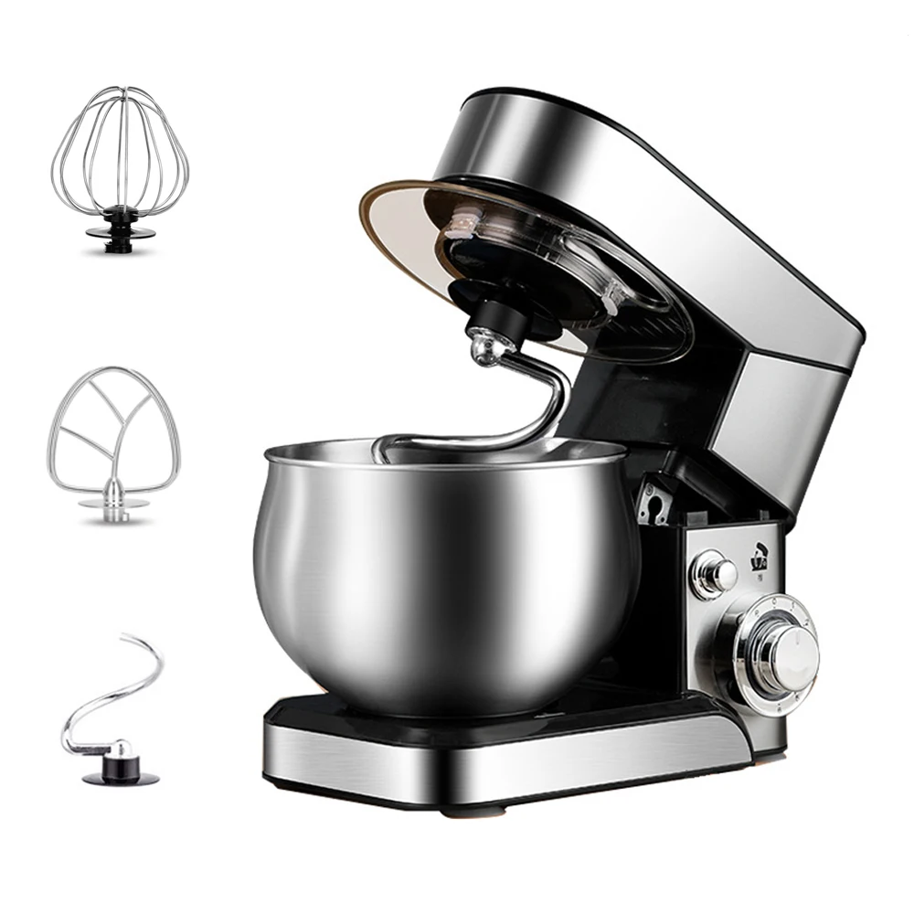 

5.5L Kitchen Food Mixer Stainless Steel Bowl Cream Egg Whisk Blender Cake Dough Bread Mixer Maker Machine 6-Speed