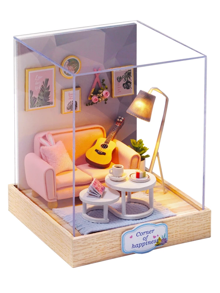 Кукла ручной работы дом Мебель Miniatura DIY Кукольные домики миниатюрный кукольный домик деревянный Игрушечные лошадки для детей Взрослые подарок на день рождения hlz - Цвет: QT25