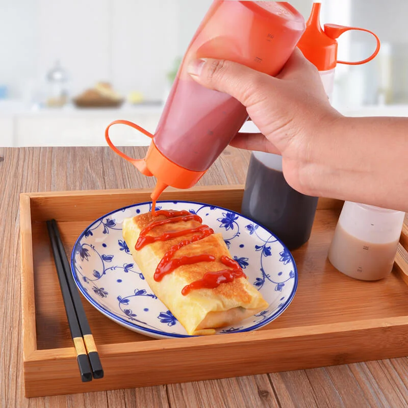 1 шт. Squeeze шприц бутылки для специй с поворотным на Кепки крышками кетчуп