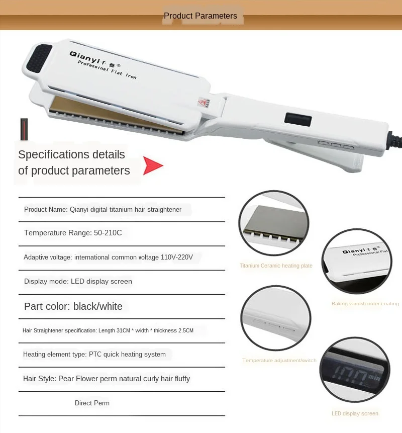 

Professional1043 1044 1045 Hair straightener and curler combo Wet and dry Negative ion splint Fast Warm-up Crimper styling tools