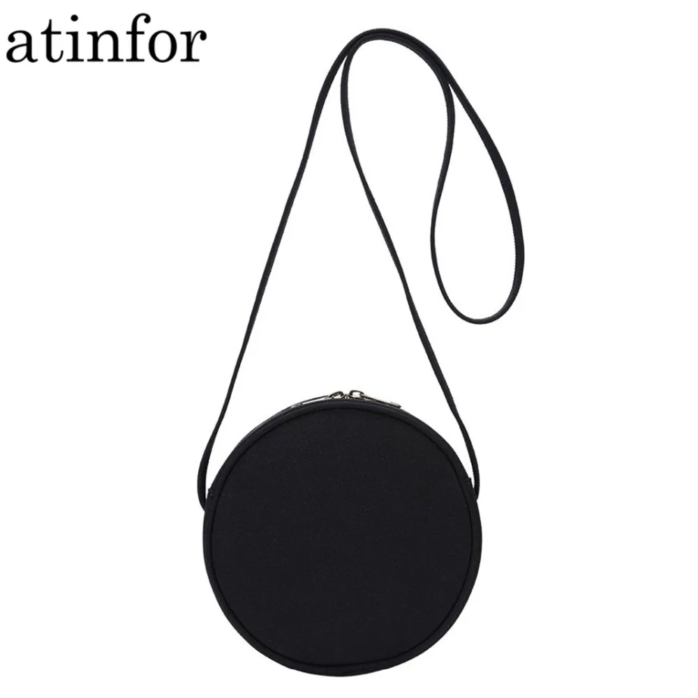 Atinfor Эко хлопок парусина мини сумка женские сумки через плечо круглые