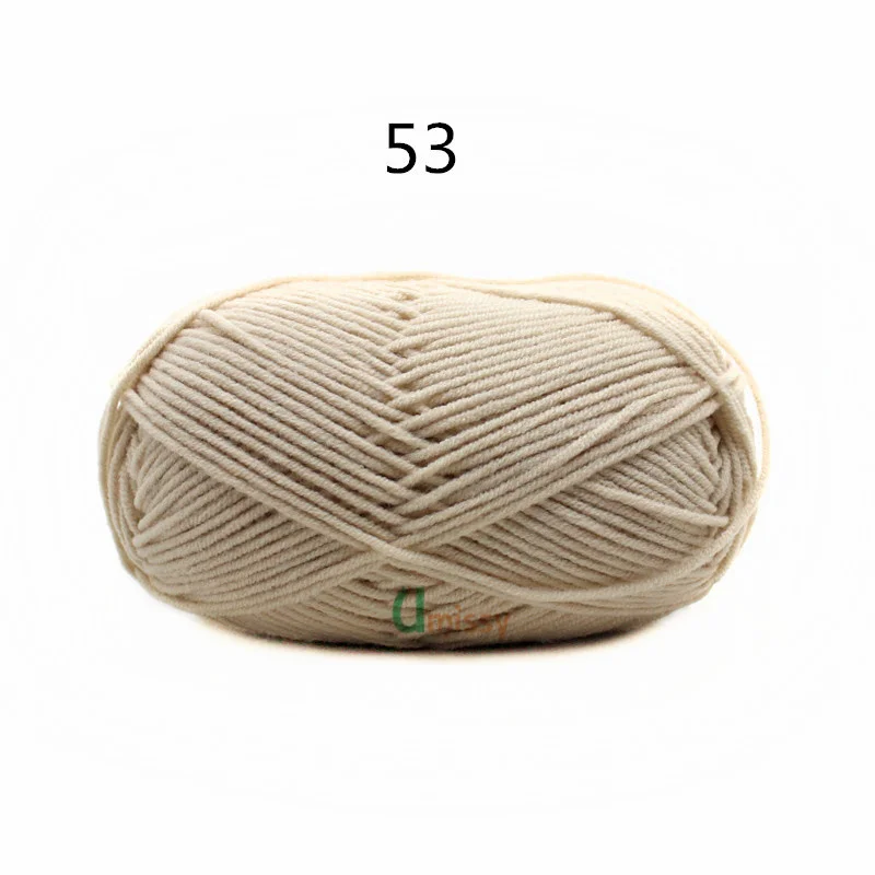 53 1pc 62 цвета хлопок Детская Пряжа молочного оттенка камвольная хлопок крючком нитки для ручного вязания шерсть линия окрашенная нить дешево - Цвет: 53 1pc