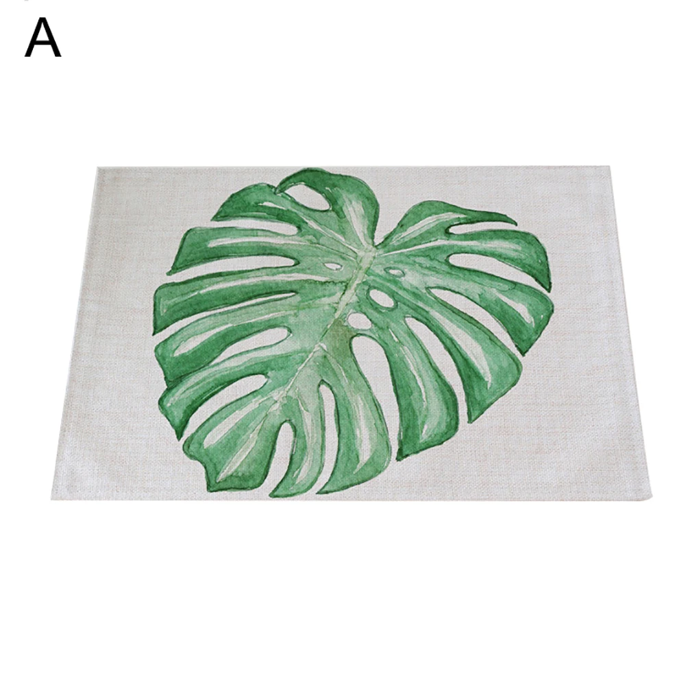 1 шт. коврик для стола с рисунком листьев зеленого растения теплоизоляционный