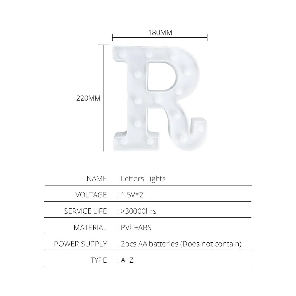 Светящиеся светодиодсветодиодный буквы с алфавитом праздничный комнатный
