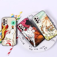 anime okami phone case for samsung a32 a51 a52 a71 a72 a50 a12 a21s a s note 20 s21 10 plus fe ultra