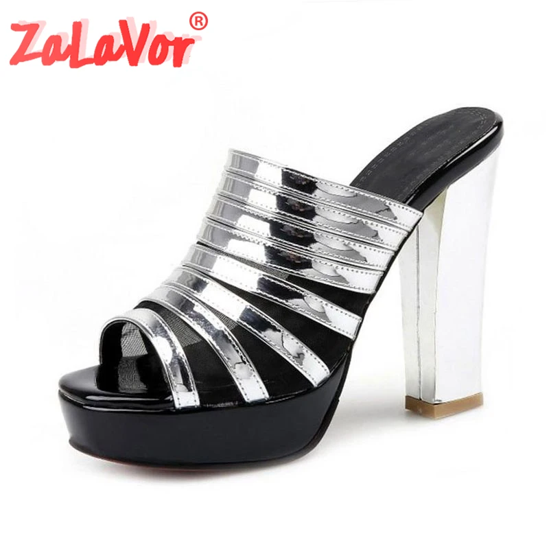 ZALAVOR/женские босоножки на высоком толстом каблуке Пикантные летние свадебные