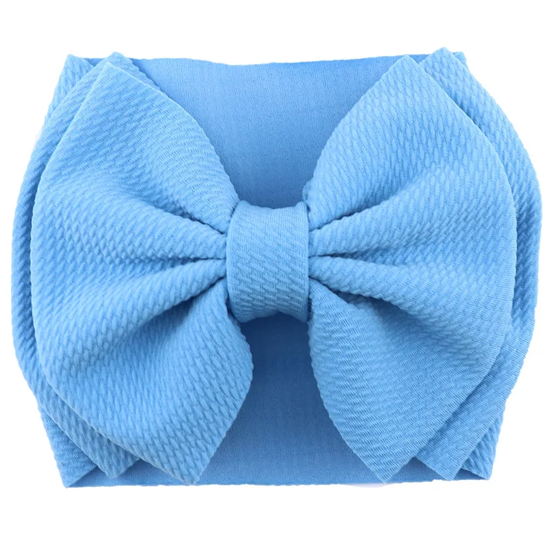 

2021 Large Double Layer Hair Bow Headband For Girls Cute Baby Elastic Hair Bands Kids Solid Turban Summmer Hair Accessories